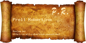 Prell Robertina névjegykártya